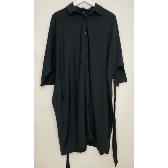 Lululemon Athletica Perfectly Poised Button Down Dress 3/4 Sleeve Black Size 8 - Picture 3 of 7